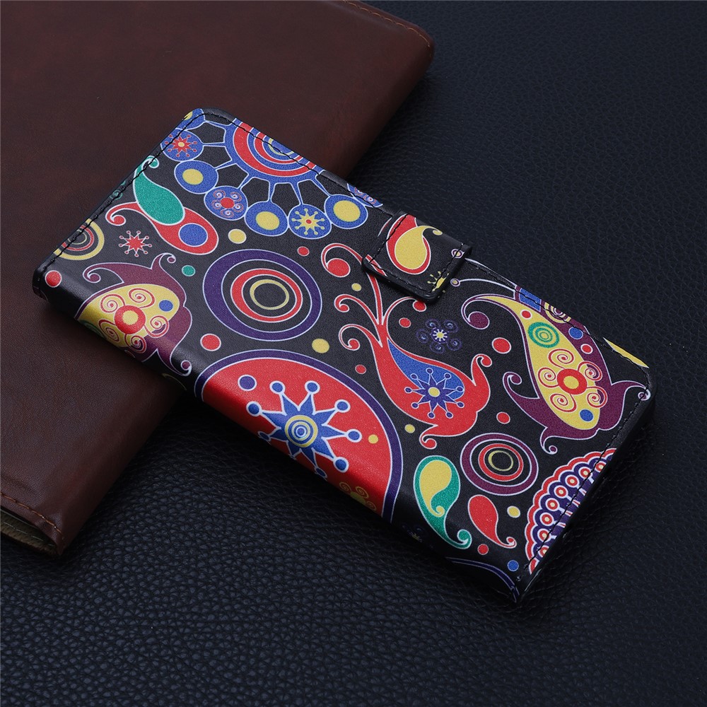 Pattern Printing Leather Wallet Case for iPhone 12 5.4 inch - Paisley Flower-6