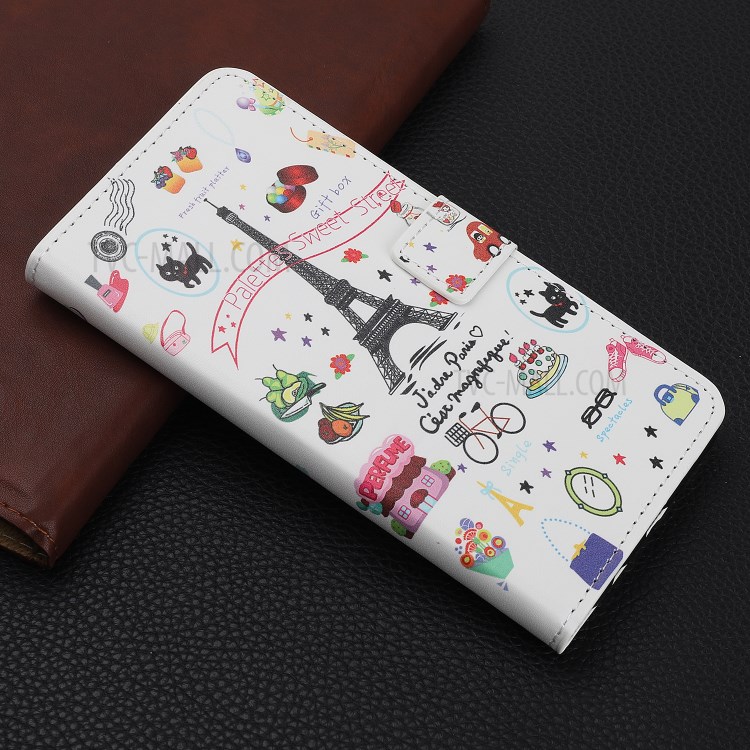 Pattern Printing Leather Wallet Case for iPhone 12 5.4 inch - Eiffel Tower-6