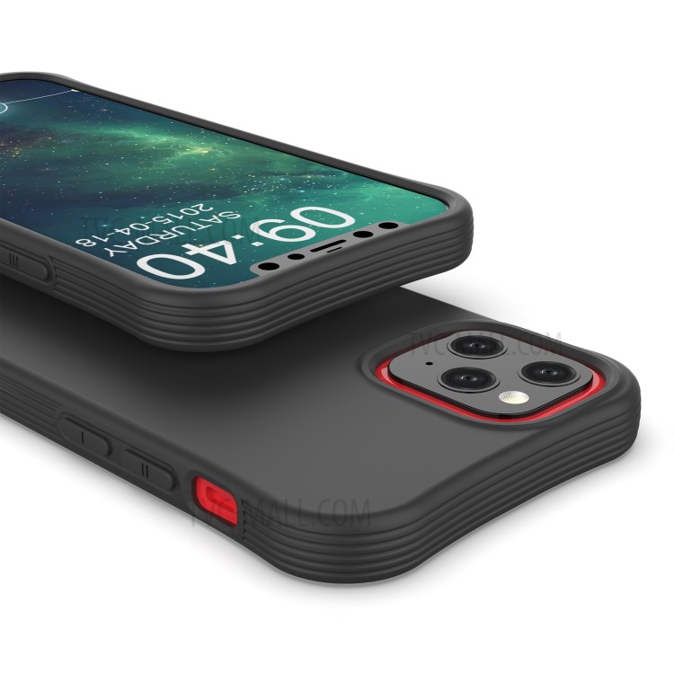 Solid Color Matte Cover Soft TPU Protective Case for iPhone 12 5.4 inch - Black-4