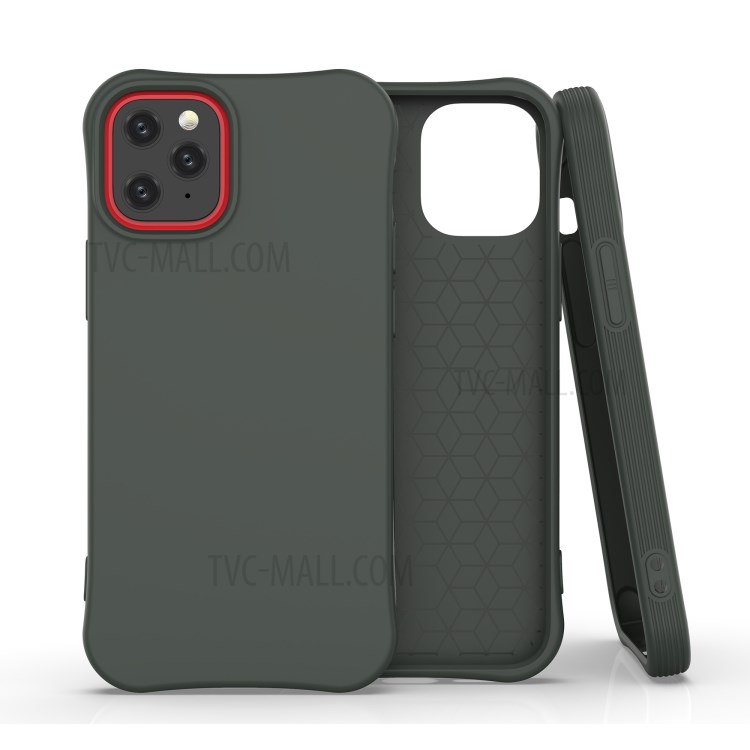 Solid Color Matte Cover Soft TPU Protective Case for iPhone 12 5.4 inch - Dark Green-1