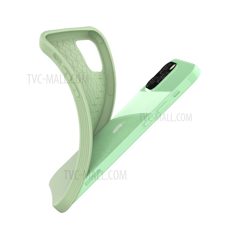 Solid Color Matte Shell Soft TPU Protective Case for iPhone 12 - Light Green-2