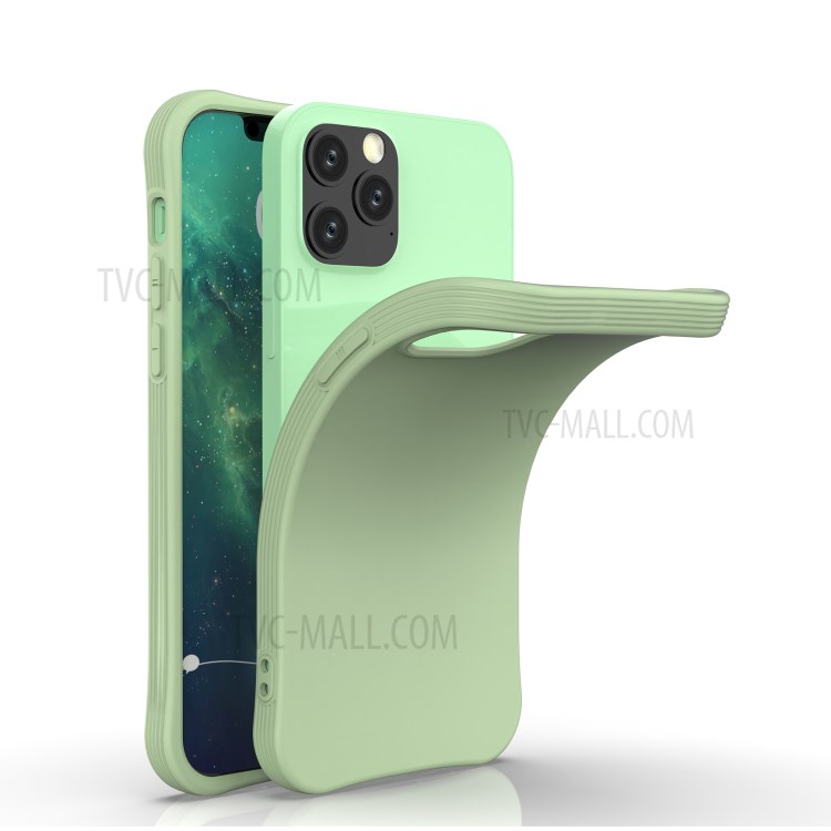 Solid Color Matte Shell Soft TPU Protective Case for iPhone 12 - Light Green-3