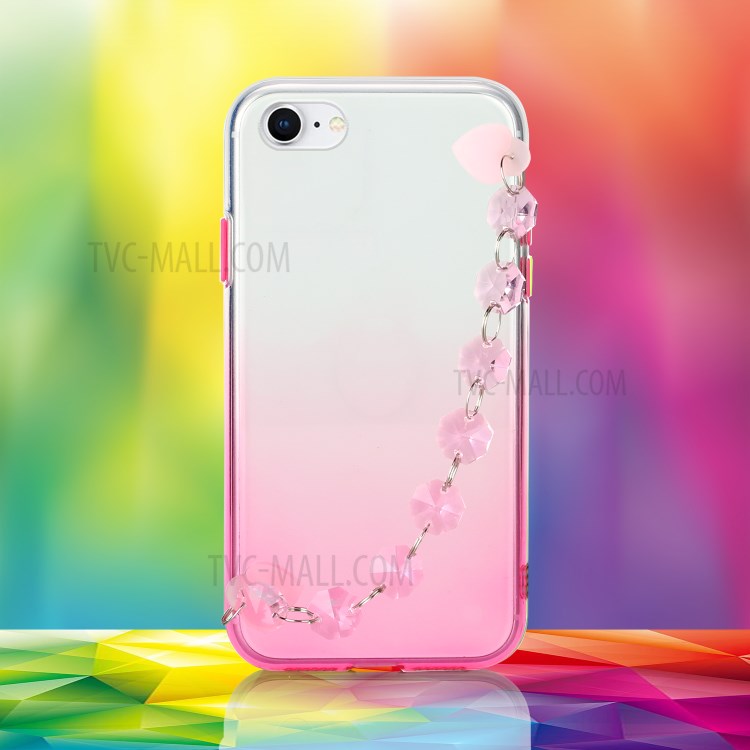 Crystal Bracelet Style Soft TPU Mobile Phone Case for iPhone 7/8/SE (2nd Generation) - Pink-4