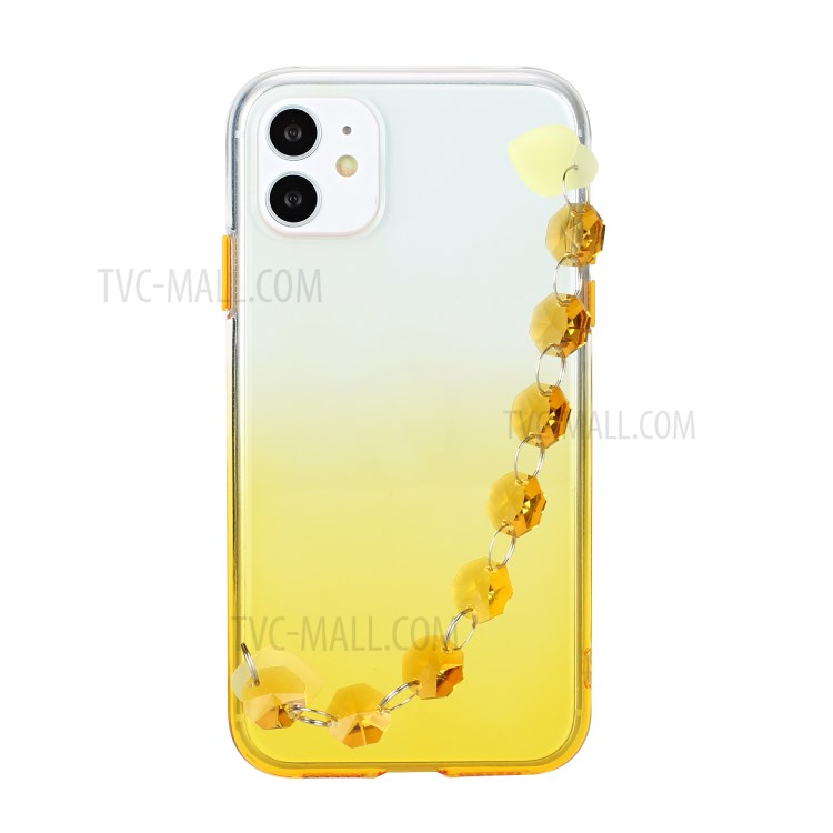 Bracelet Crystal Style Soft TPU Mobile Phone Case for iPhone 11 6.1 inch - Yellow-1