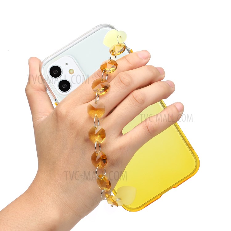 Bracelet Crystal Style Soft TPU Mobile Phone Case for iPhone 11 6.1 inch - Yellow-2