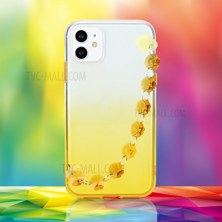 Bracelet Crystal Style Soft TPU Mobile Phone Case for iPhone 11 6.1 inch - Yellow-4