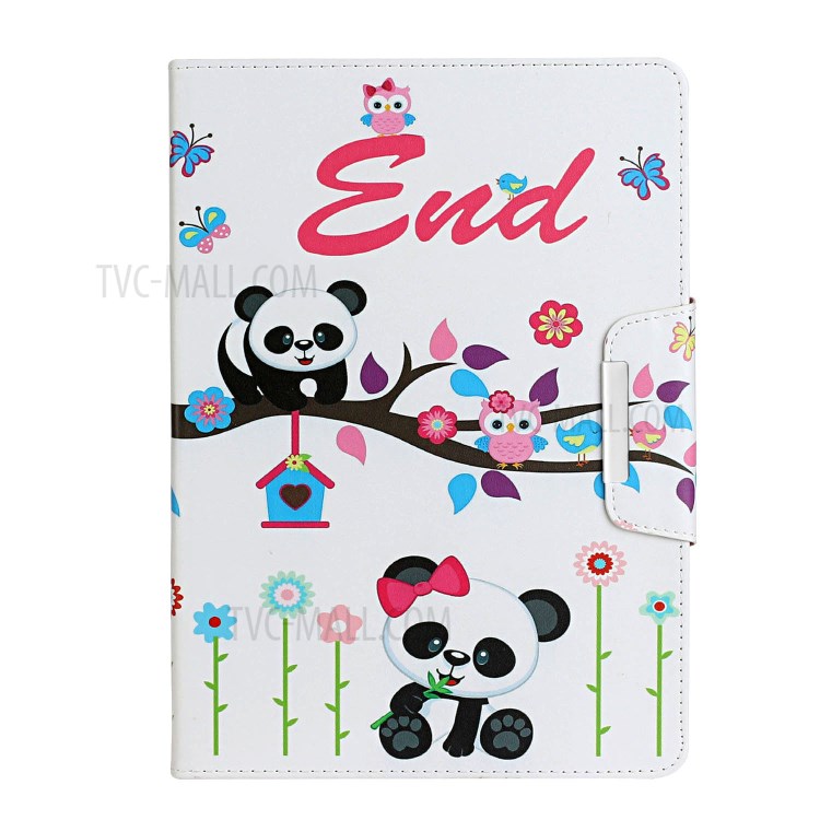 Pattern Printing Flip Cover Leather Stand Tablet Shell for iPad Pro 11-inch (2020)/(2018) - Panda and Owl-2