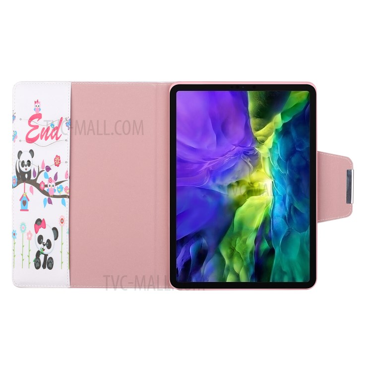 Pattern Printing Flip Cover Leather Stand Tablet Shell for iPad Pro 11-inch (2020)/(2018) - Panda and Owl-6