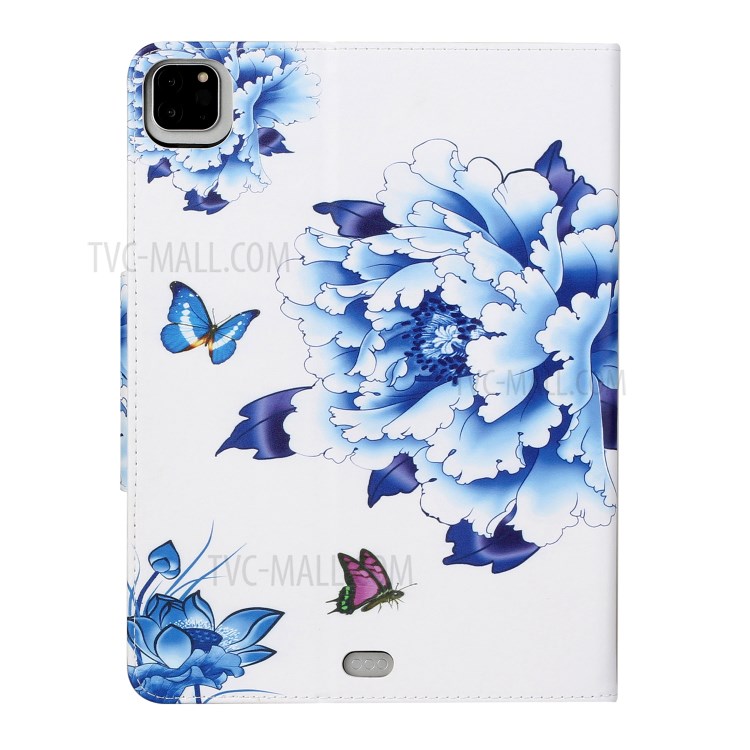 Pattern Printing Flip Cover Leather Stand Tablet Shell for iPad Pro 11-inch (2020)/(2018) - Blue Flowers-3