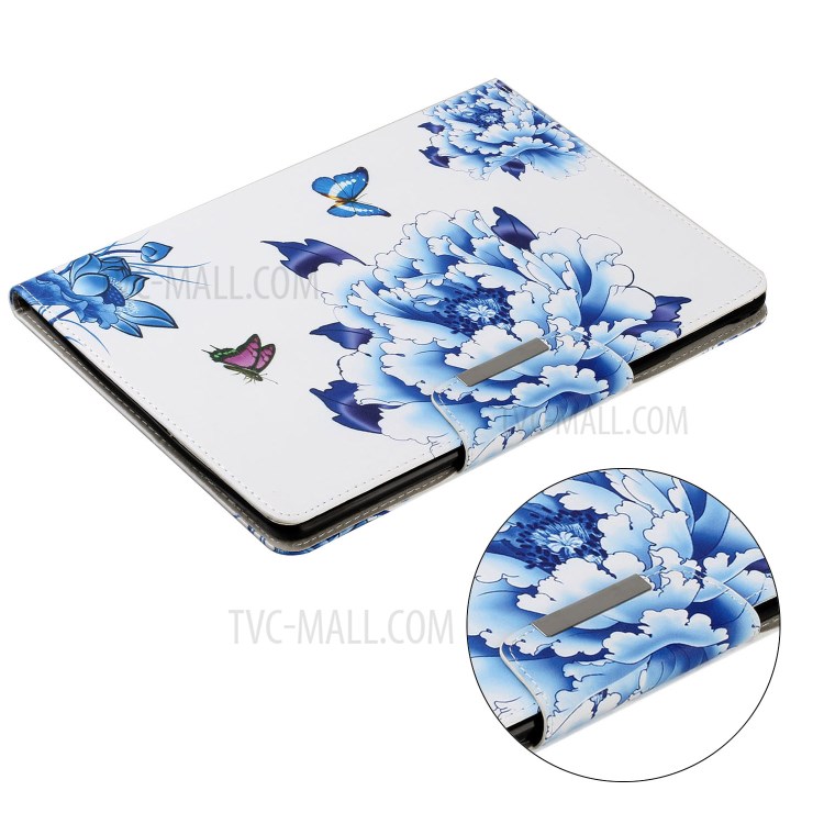 Pattern Printing Flip Cover Leather Stand Tablet Shell for iPad Pro 11-inch (2020)/(2018) - Blue Flowers-5