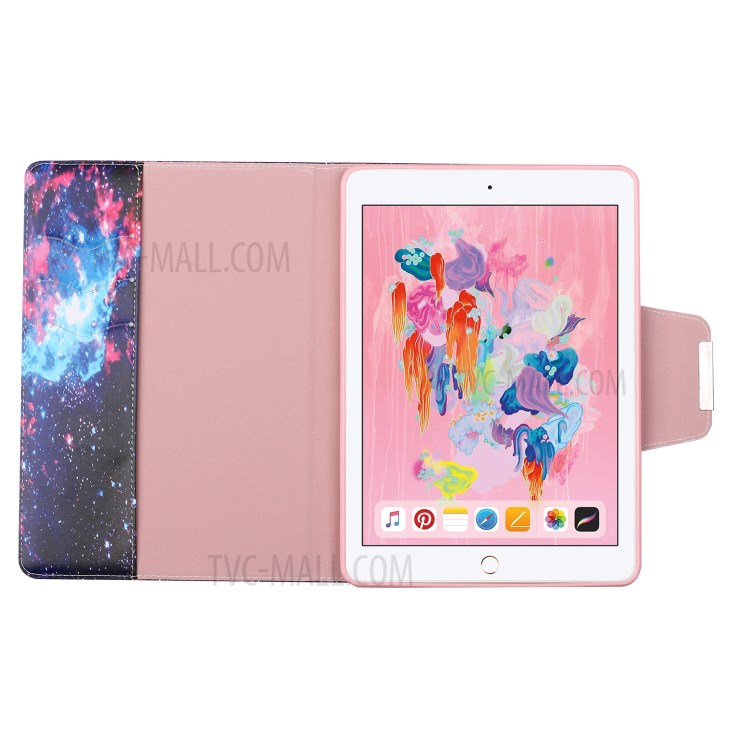 Pattern Printing Smart Leather Stand Case for iPad 9.7-inch (2018) / 9.7-inch (2017) / Air 2 / Air (2013) - Cosmic Sky-6