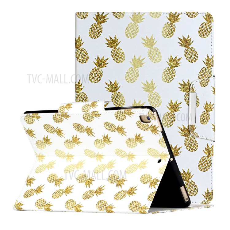 Pattern Printing Smart Leather Stand Case for iPad 9.7-inch (2018) / 9.7-inch (2017) / Air 2 / Air (2013) - Pineapple-1
