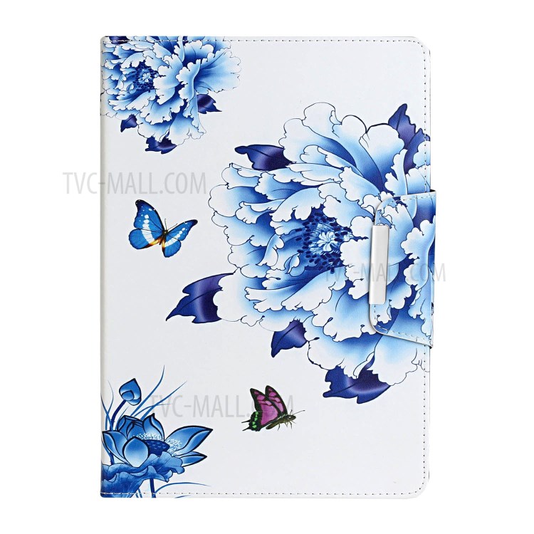 Pattern Printing Flip Leather Case Wallet Tablet Shell for iPad 10.2 (2021)/(2020)/(2019)/Air 10.5 inch (2019) - Blue Flowers-2