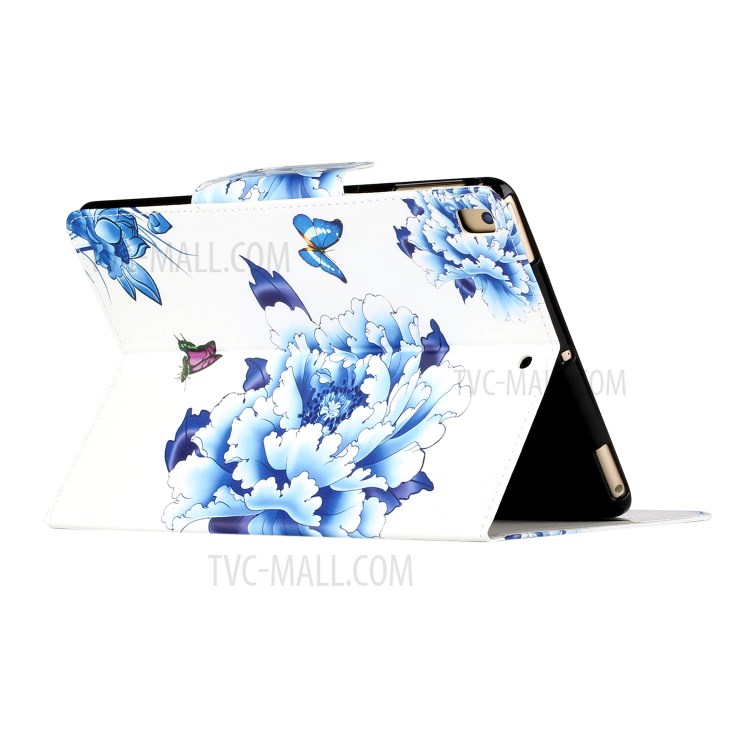 Pattern Printing Flip Leather Case Wallet Tablet Shell for iPad 10.2 (2021)/(2020)/(2019)/Air 10.5 inch (2019) - Blue Flowers-4