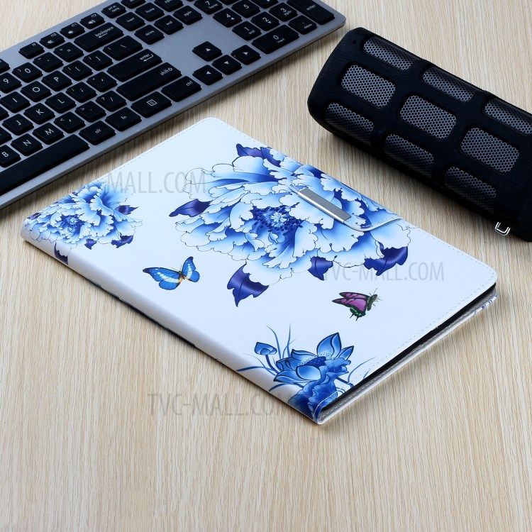 Pattern Printing Flip Leather Case Wallet Tablet Shell for iPad 10.2 (2021)/(2020)/(2019)/Air 10.5 inch (2019) - Blue Flowers-7