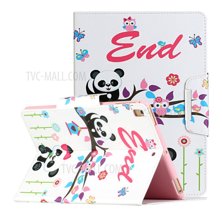 Pattern Printing Flip Leather Case Wallet Tablet Shell for iPad 10.2 (2020)(2019)/Air 10.5 inch (2019) - Panda and Owl-1