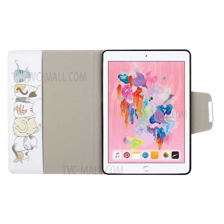 Padrão Printing Flip Leather Case Wallet Comblet Shell Para Ipad 10.2 (2021)/(2020)/(2019)/ar 10,5 Polegadas (2019) - Gatos