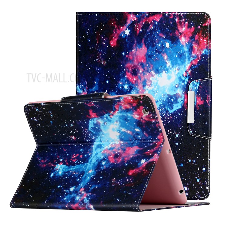 Musterdruck Brieftasche Lederstand Hülle Für Ipad 4/3/2 - Kosmischer Himmel