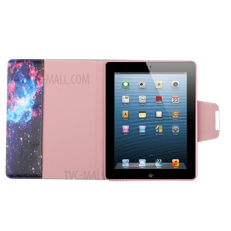 Motif de Support D'impression en Cuir Porte-support Pour Ipad 4/3/2 - Ciel Cosmique