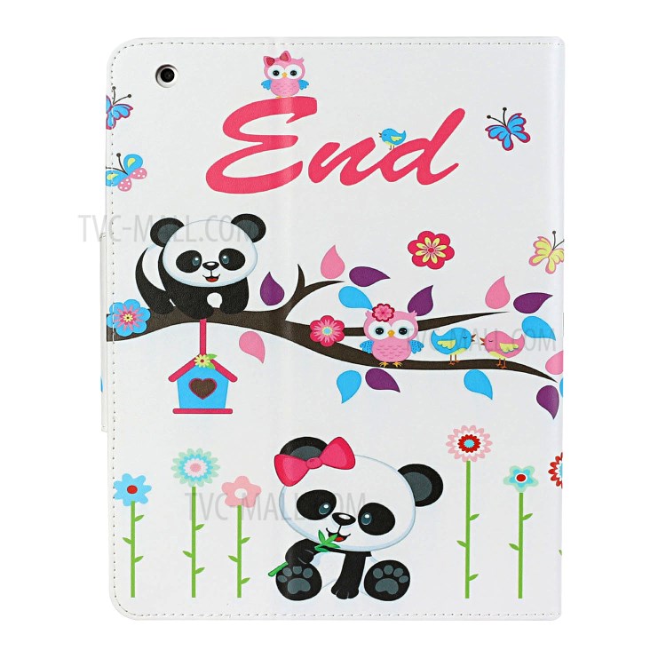 Pattern Printing Wallet Leather Stand Case for iPad 4/3/2 - Panda and Owl-3