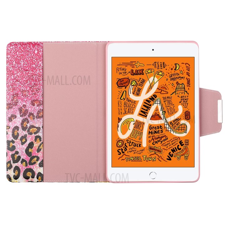 Pattern Printing Leather Wallet Stand Case for iPad mini (2019) 7.9 inch/4/3/2/1 - Leopard-6