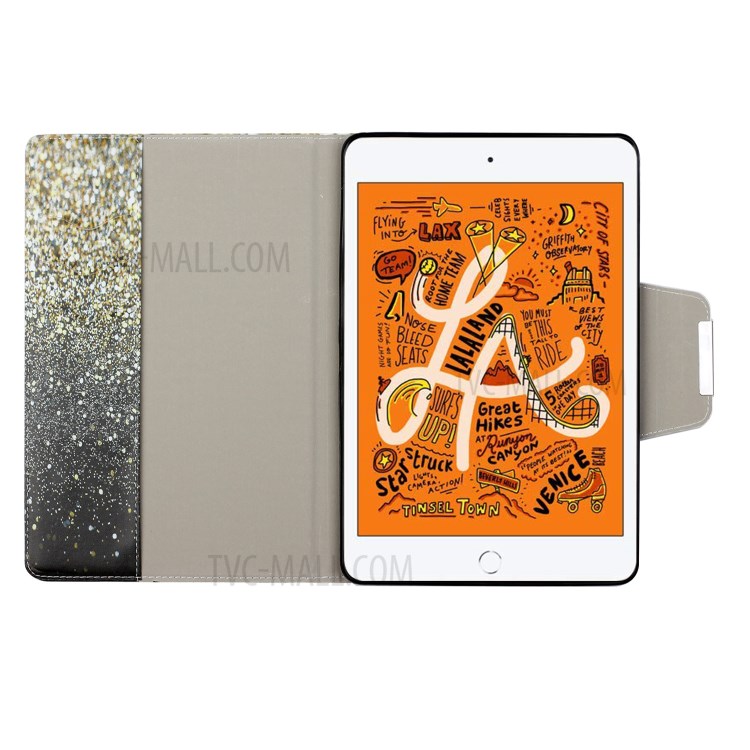 Pattern Printing Leather Wallet Stand Case for iPad mini (2019) 7.9 inch/4/3/2/1 - Glittery Elements-6
