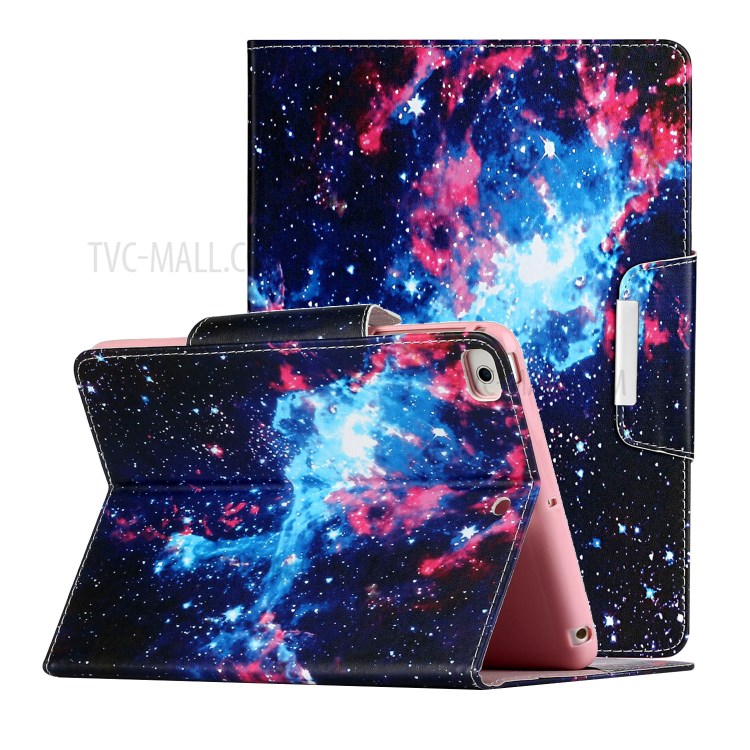 Pattern Printing Leather Wallet Stand Case for iPad mini (2019) 7.9 inch/4/3/2/1 - Cosmic Sky-1