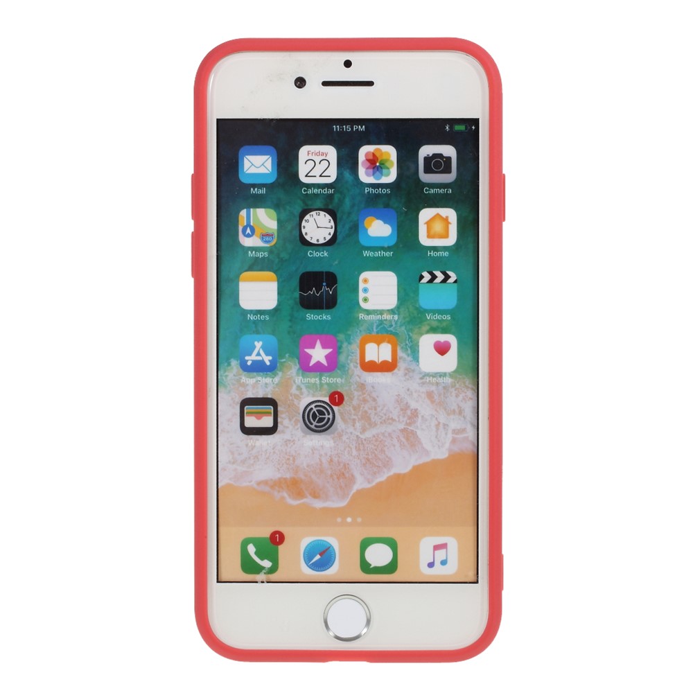 Pure Colour Matte Soft Silicone Phone Case for iPhone 7/8/SE (2nd Generation) - Red-3