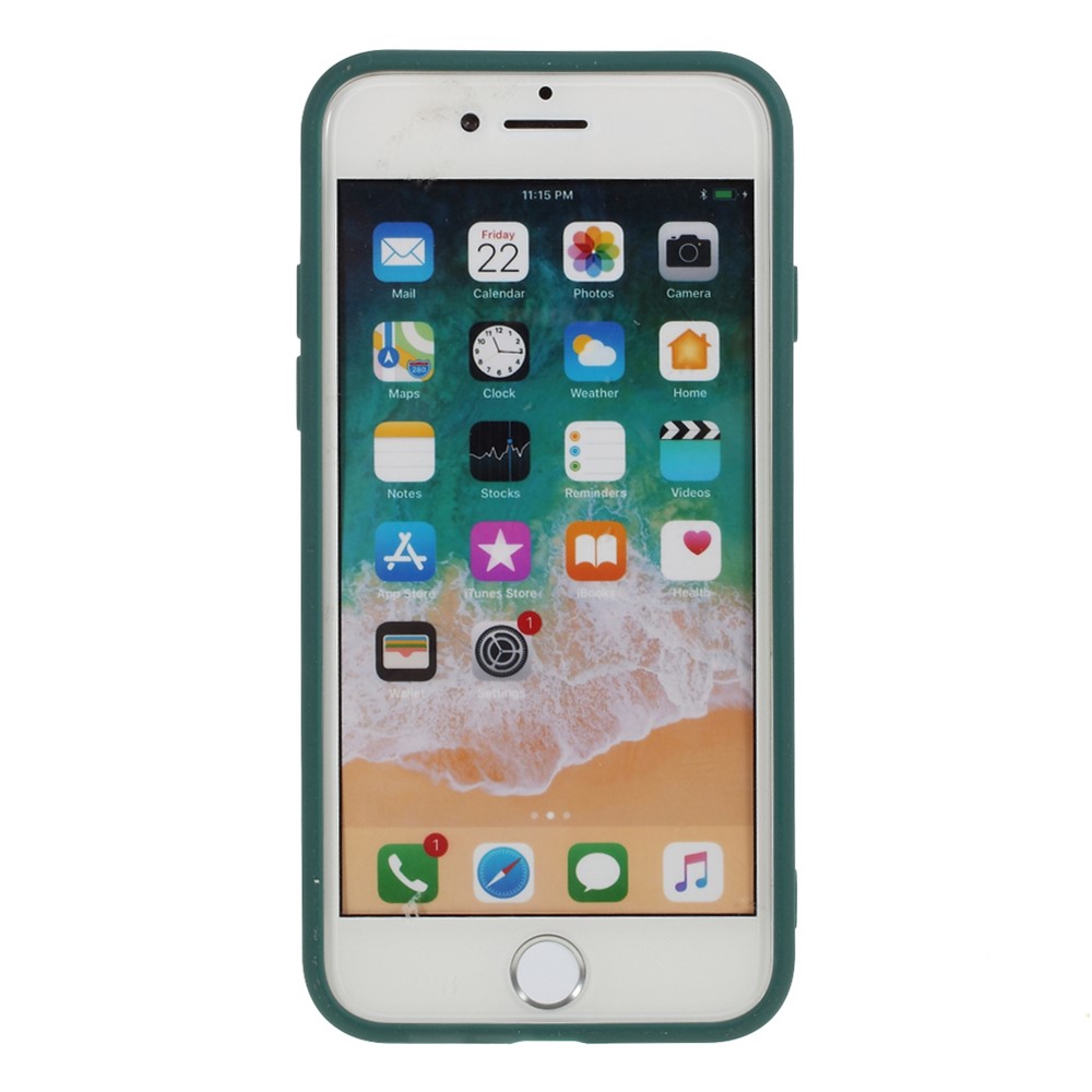Pure Colour Matte Soft Silicone Phone Case for iPhone 7/8/SE (2nd Generation) - Dark Green-3