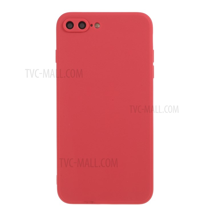 Pure Colour Matte Soft Silicone Cell Phone Case for iPhone 7 Plus/8 Plus 5.5 inch - Red-1
