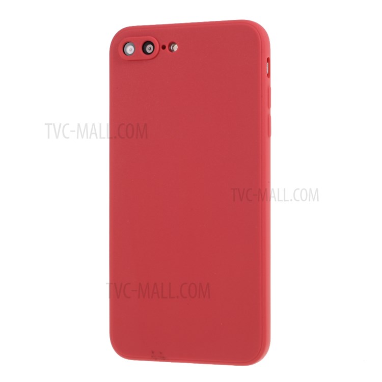Pure Colour Matte Soft Silicone Cell Phone Case for iPhone 7 Plus/8 Plus 5.5 inch - Red-2