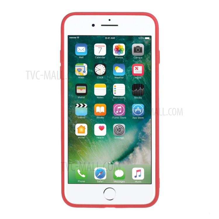 Pure Colour Matte Soft Silicone Cell Phone Case for iPhone 7 Plus/8 Plus 5.5 inch - Red-3