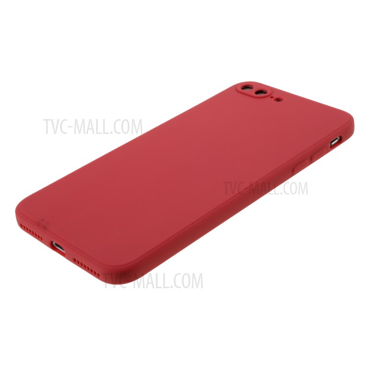 Pure Colour Matte Soft Silicone Cell Phone Case for iPhone 7 Plus/8 Plus 5.5 inch - Red-4
