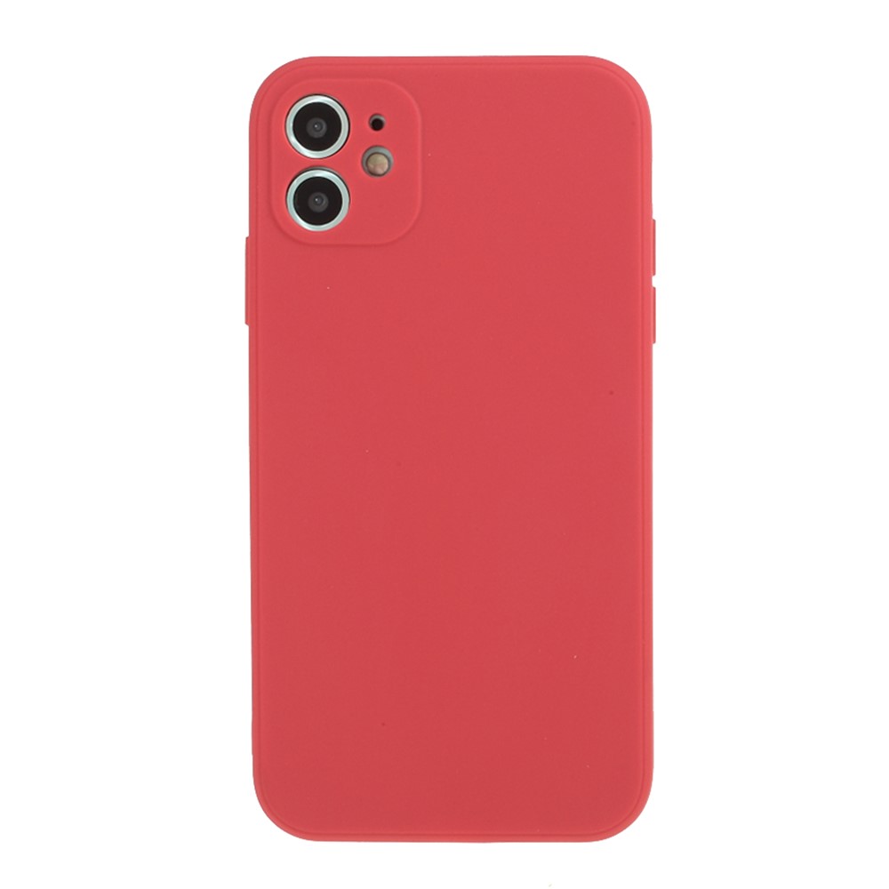 Caixa de Telefone de Capa de TPU Macia Fosca de Cor Pura Para Iphone 11 6,1 Polegadas - Vermelho