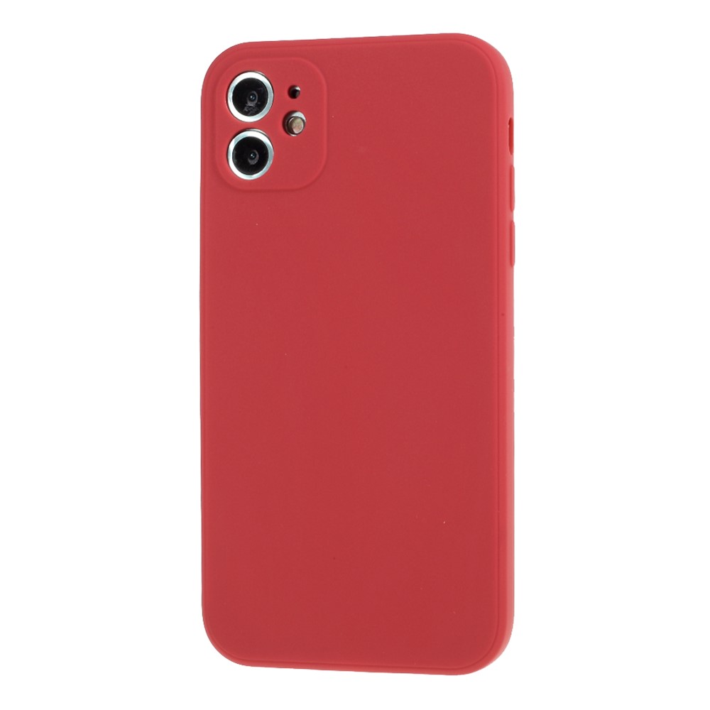 Caixa de Telefone de Capa de TPU Macia Fosca de Cor Pura Para Iphone 11 6,1 Polegadas - Vermelho-2