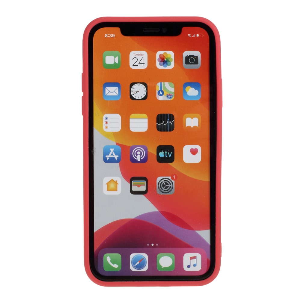 Caixa de Telefone de Capa de TPU Macia Fosca de Cor Pura Para Iphone 11 6,1 Polegadas - Vermelho