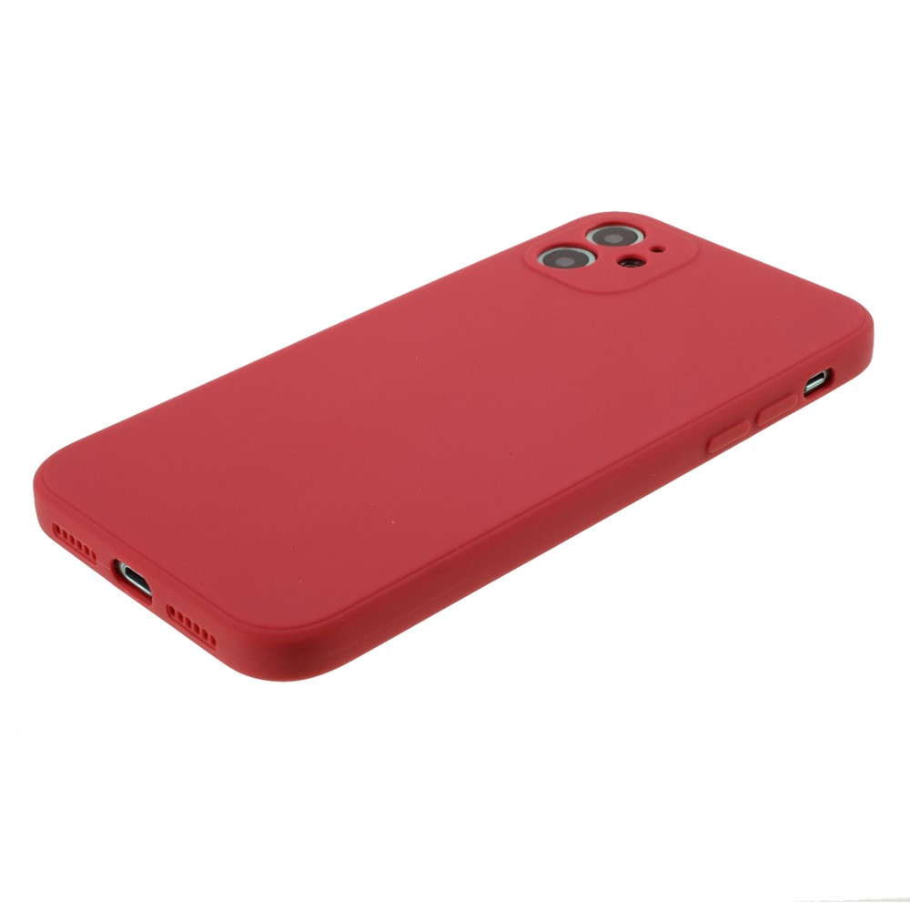 Pure Color Matte Soft TPU Cover Téléphone Pour Iphone 11 6,1 Pouces - Rouge-4