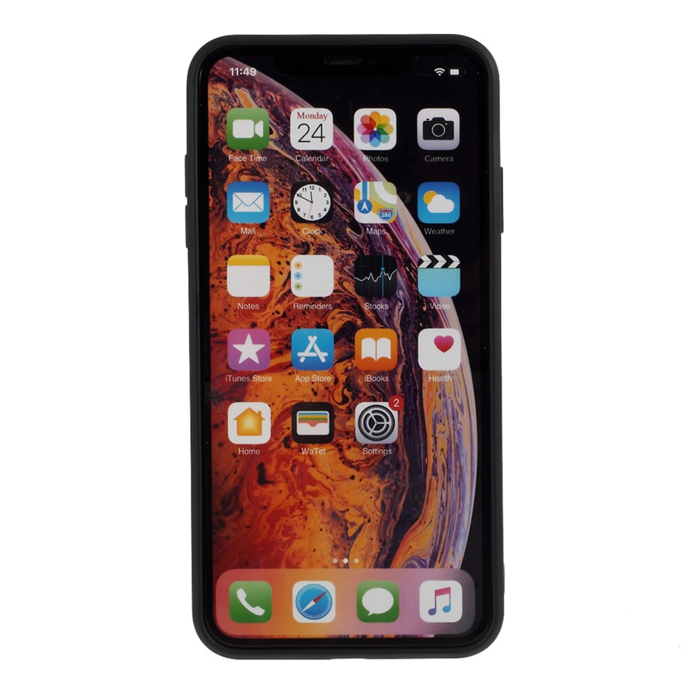 Custodia di Telefono Silicone Morbido Per la Pelle Opaca Per Iphone XS/X 5,8 Pollici - Nero-3