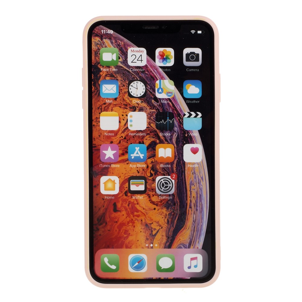 Matte Skin Soft Silicone Phone Case for iPhone XS/X 5.8-inch - Pink-3