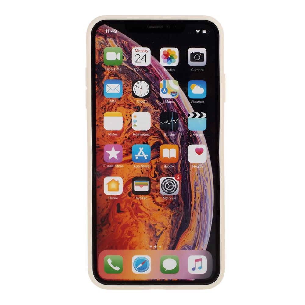 Matte Skin Soft Silicone Phone Case for iPhone XS/X 5.8-inch - Beige-3