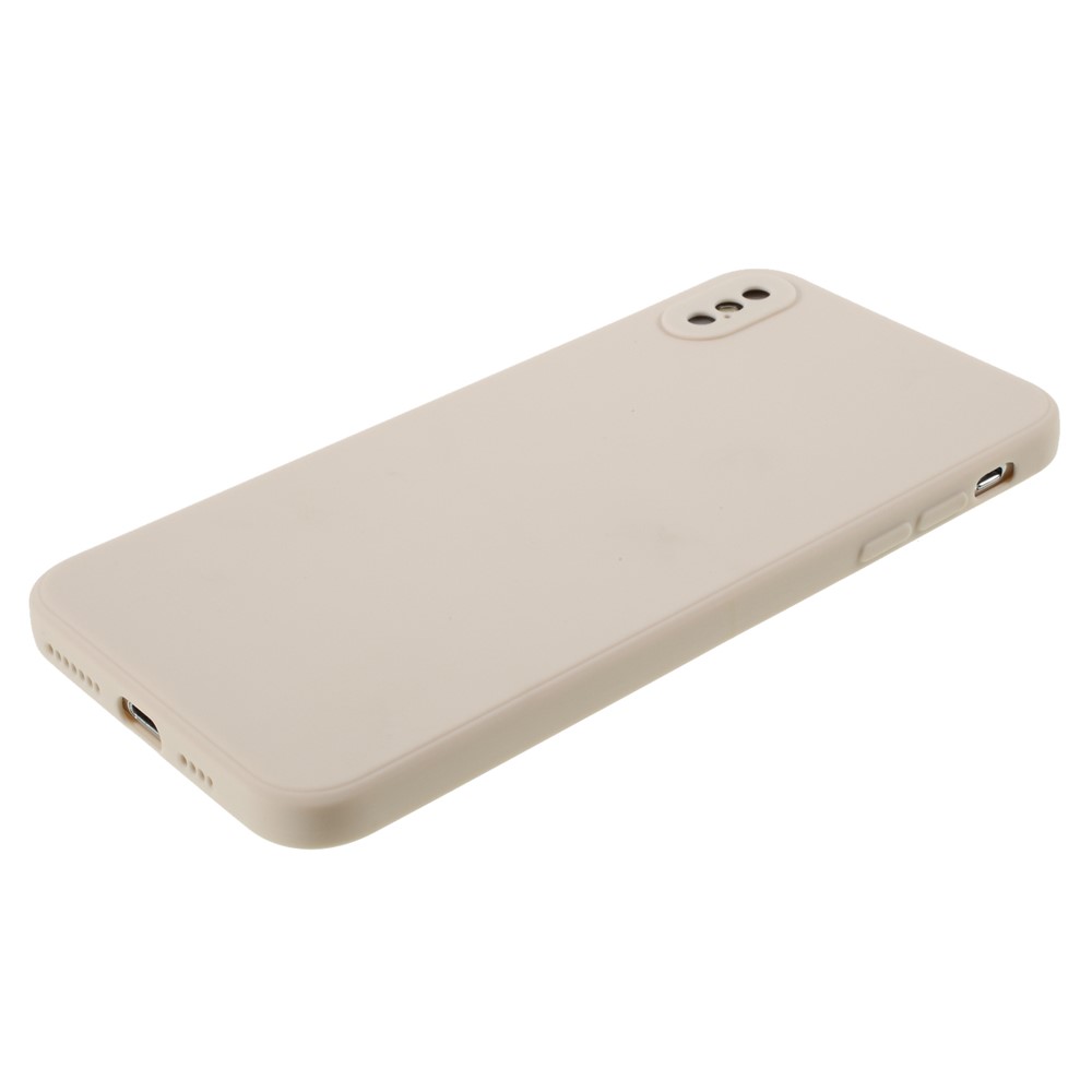 Matte Skin Soft Silicone Phone Case for iPhone XS/X 5.8-inch - Beige-4