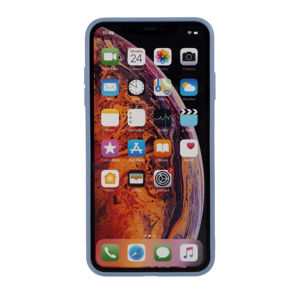 Matte Skin Soft Silicone Phone Case for iPhone XS/X 5.8-inch - Dark Blue-3