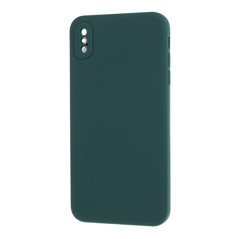 Capa de Telefone de Silicone Macia de Pele Fosca Para Iphone XS Máx. 6,5 Polegadas - Verde Escuro