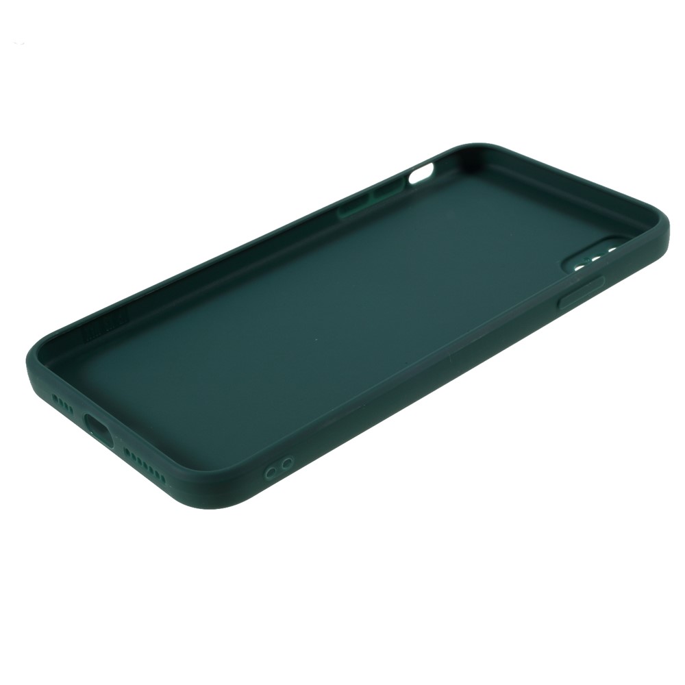 Matte Skin Soft Silicone Phone Case for iPhone XS Max 6.5-inch - Dark Green-5