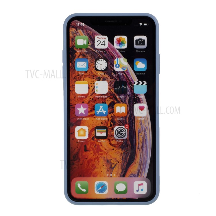 Matte Skin Soft Silicone Phone Case for iPhone XS Max 6.5-inch - Dark Blue-3