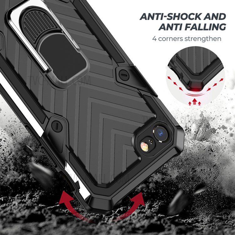 Detachable 2-in-1 PC + TPU Combo Phone Protective Shell with Kickstand for iPhone 8 / iPhone 7 / iPhone SE (2nd Generation) - Black-3
