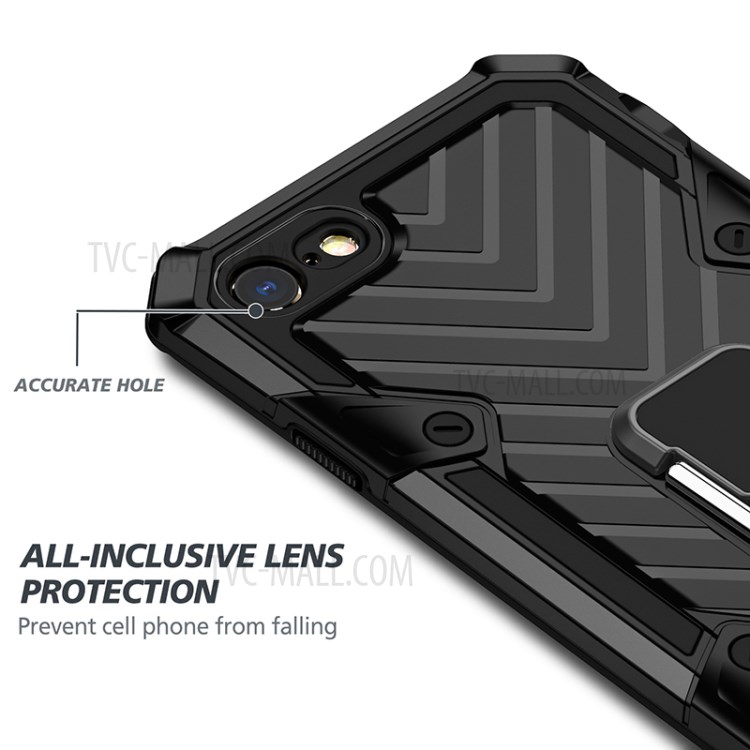 Detachable 2-in-1 PC + TPU Combo Phone Protective Shell with Kickstand for iPhone 8 / iPhone 7 / iPhone SE (2nd Generation) - Black-5