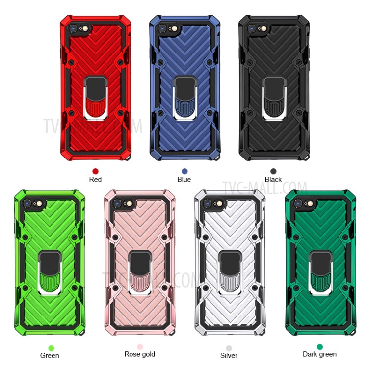 Detachable 2-in-1 PC + TPU Combo Phone Protective Shell with Kickstand for iPhone 8 / iPhone 7 / iPhone SE (2nd Generation) - Black-8