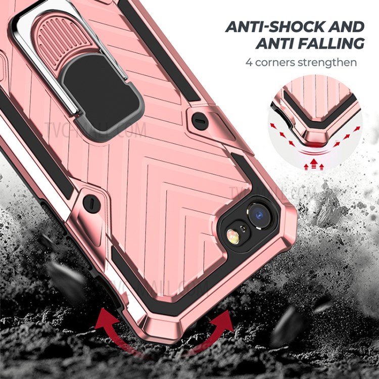 Detachable 2-in-1 PC + TPU Combo Phone Protective Shell with Kickstand for iPhone 8 / iPhone 7 / iPhone SE (2nd Generation) - Rose Gold-3