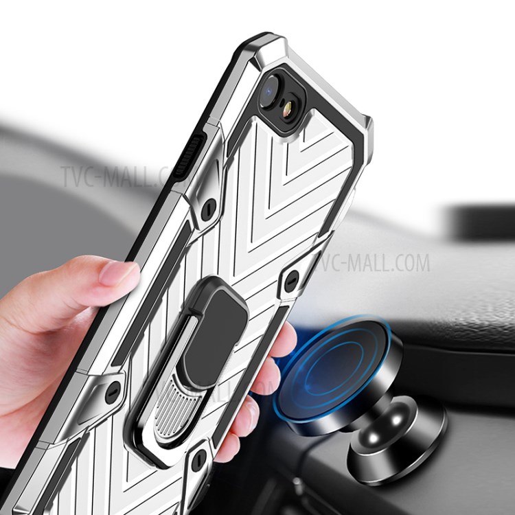 Detachable 2-in-1 PC + TPU Combo Phone Protective Shell with Kickstand for iPhone 8 / iPhone 7 / iPhone SE (2nd Generation) - Silver-2